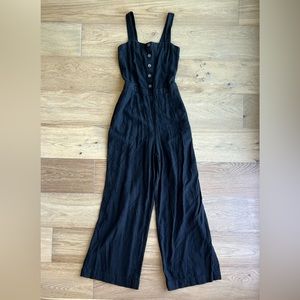 Zara Black Linen Strap Jumpsuit Small